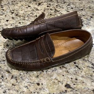 Martin Dingman Men’s Alligator Grain Penny Loafer Driving Moc Size 8.5, 8 1/2